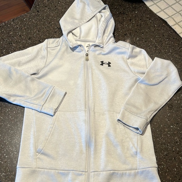 UA LIGHT GRAY HOODIE.  UNISEX YOUTH LARGE - Picture 1 of 3